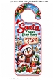 santa please stop here door hanger 2 penguins