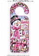 santa please stop here door hanger 3 pink snowman