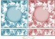 Aqua and Pink Blank Easel Card Fronts