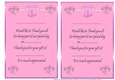 thank you letters for wedding gifts pink
