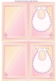 blank baby cards pink