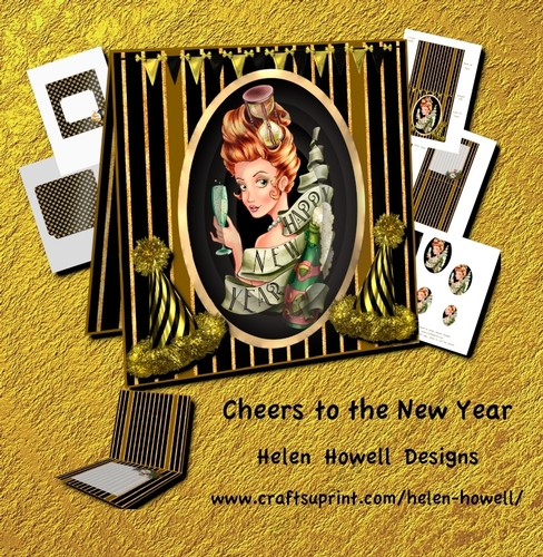 Cheers to the New Year Pyramid Tent Card
