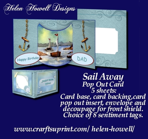 Sail Away - Birthday/Fathers Day Pop Out Card 