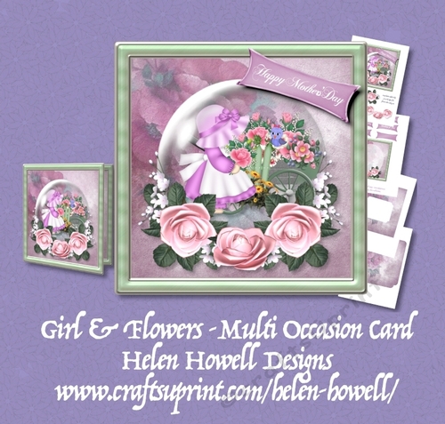 Girl & Flowers - Multi Occasions Card