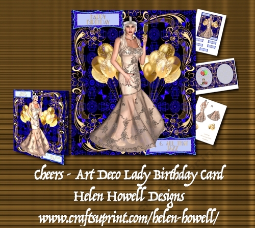 Cheers - Art Deco Lady Birthday Card
