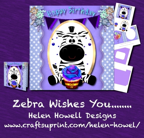 Zebra Wishes You.. Unisex Birthday Card suitable for Adults and Children alike. 