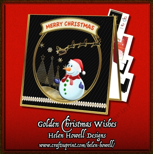 Golden Christmas Wishes - Tent Card