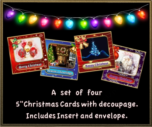 Set of 4 Christmas Cards 