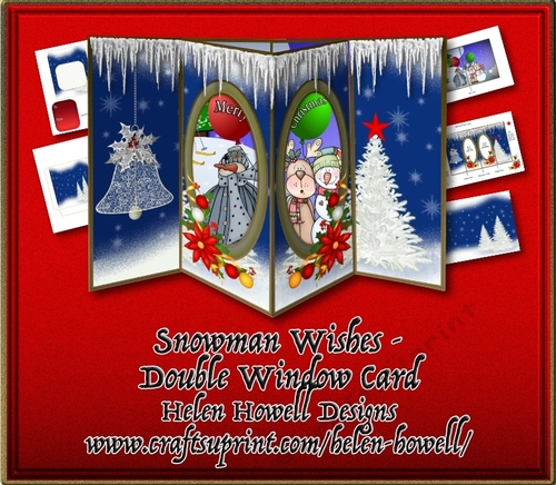 Snowman Wishes - Double Window Card