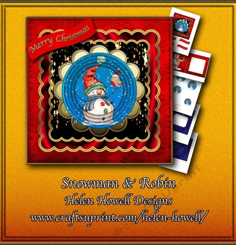 Snowman & Robin Pyramid Card 