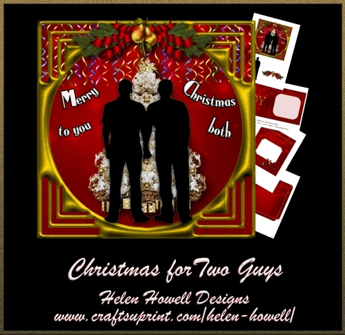 Christmas for two Guys - same sex greetings card