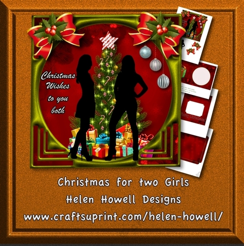 Christmas for two Girls - same sex greetings card