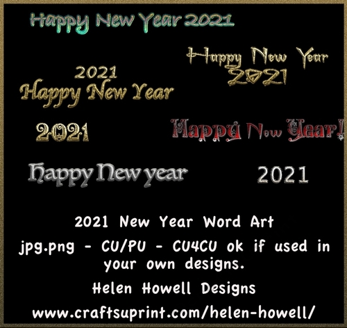 New Year 2021 Word Art 