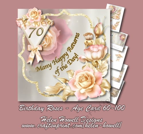 Birthday Roses - Age Card 60-100