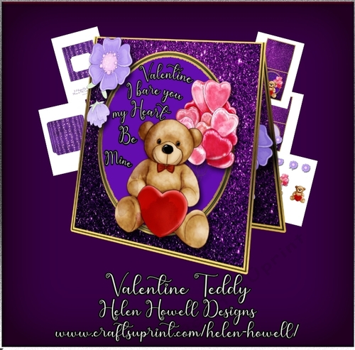 Valentine Teddy - Tent Card