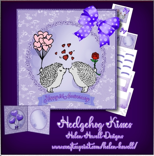 Hedgehog Kisses - Anniversary card 