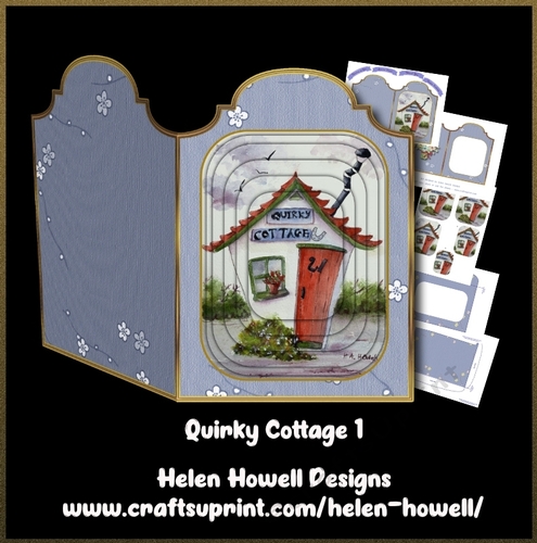 Quirky Cottage 1  Cut and Fold Card   - Multi Occasions Card 