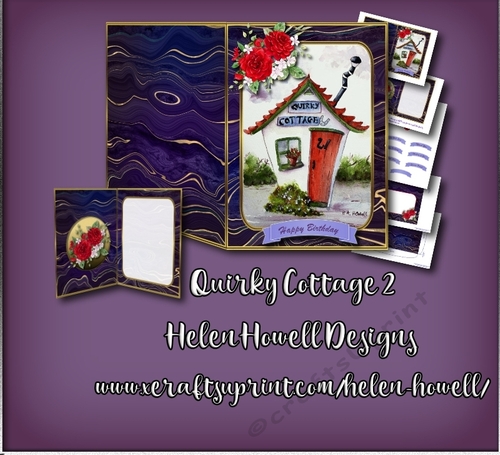 Quirky Cottage 2  Cut and Fold Card   - Multi Occasions Card 