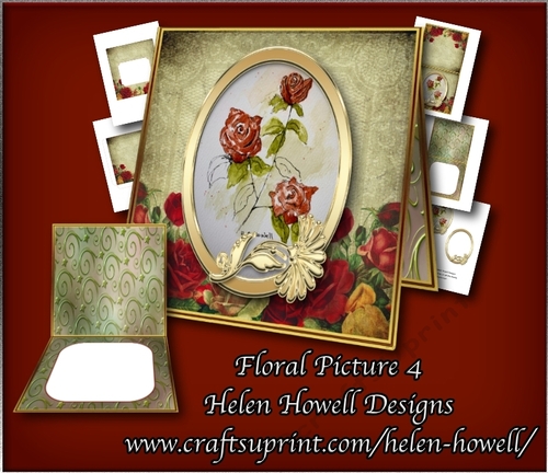 Floral Picture 4 - Tent Card - Multi Occasions Card