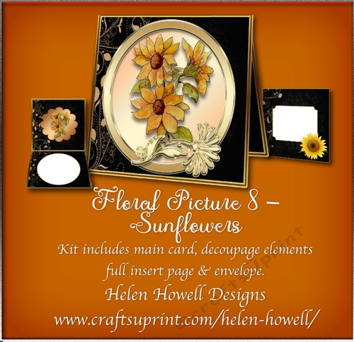 Floral Picture 8 - Tent Card - Multi Occasions Card