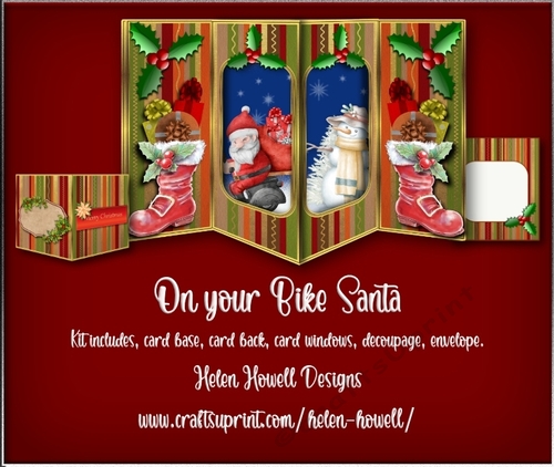 On Your Bike Santa!  - Double Window Card