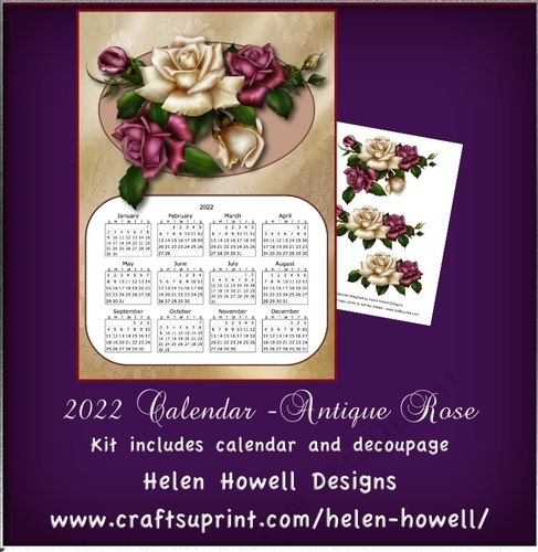 2022 Calendar - Antique Rose