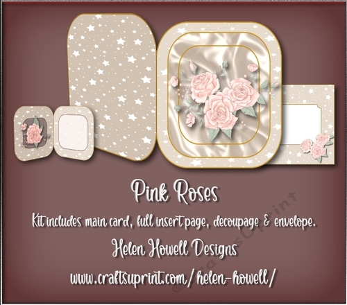Pink Roses - Cut and Fold Card - Multi Occasions
