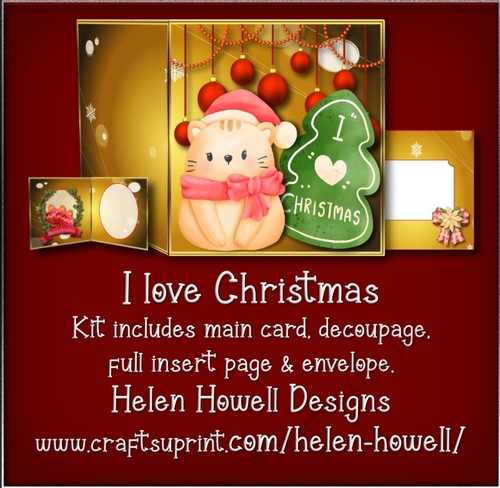 I Love Christmas - Cut & Fold Card