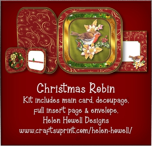 Christmas Robin - Cut & Fold Card