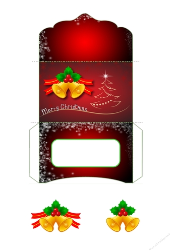 Merry Christmas Bells Gift Card Wallet