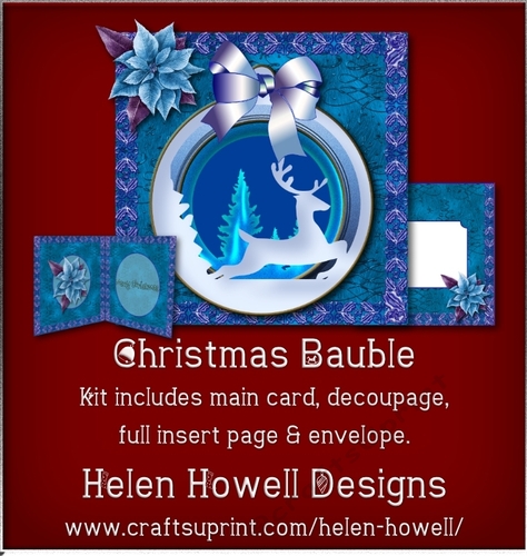 Christmas Bauble - An illusion paper cut card. 