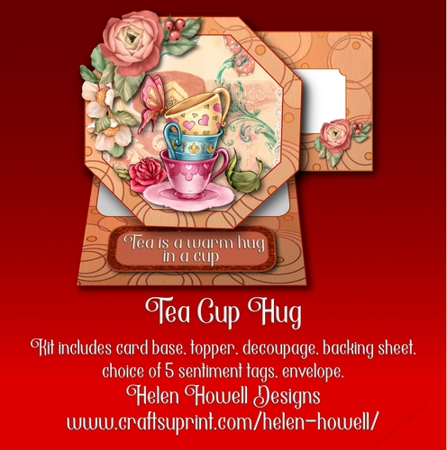 Tea Cup Hug - Multi Occasions Easel Card 