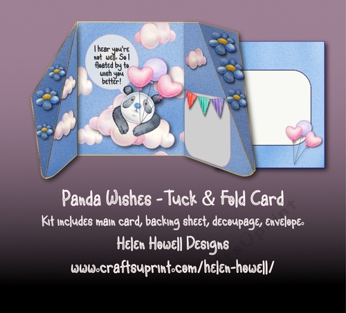 Panda Wishes 1 Tuck and Fold Card