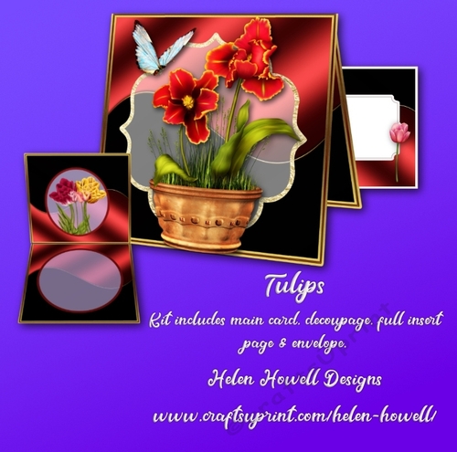 Tulips - Tent Card - Blank Card
