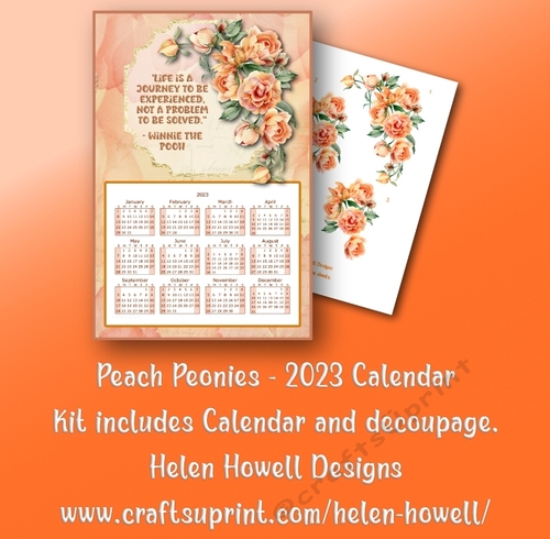 Peach Peonies - 2023 Calendar