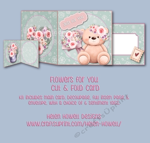 Flowers for you - Cut & Fold Card - Multi occasions.