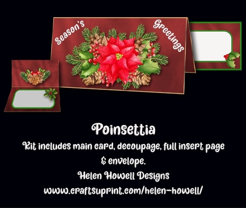 Poinsettia - Cut & Fold Card 