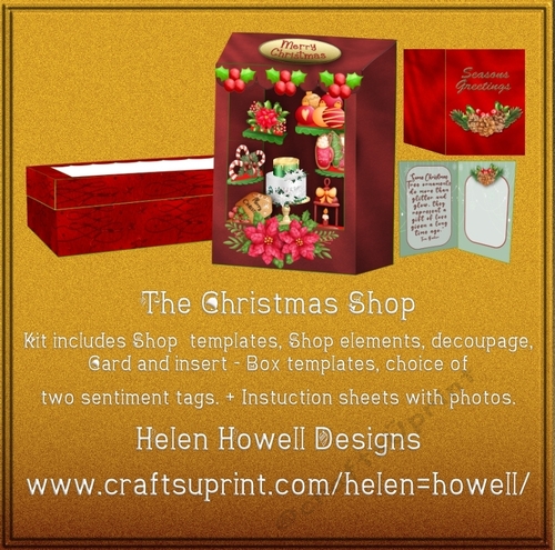 The Christmas Shop  - 3D shop front + Card + Box