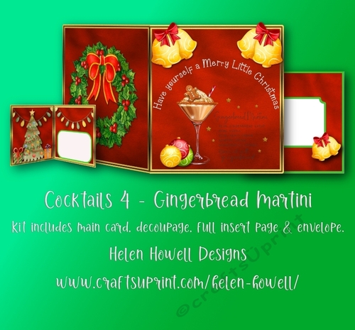 Cocktail 4  -Gingerbread Martine - Cut & Fold Card