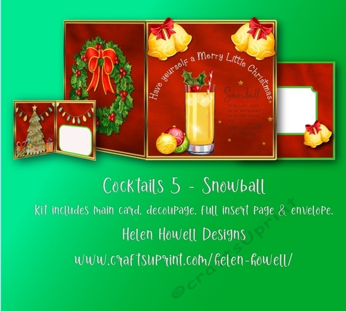Cocktail 5  -Snowball - Cut & Fold Card