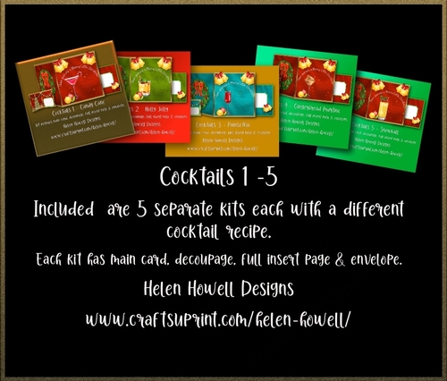 Cocktails Bumper Kit - Cut & Fold Cards