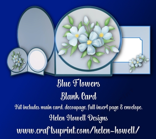 Blue Flowers - Blank Card