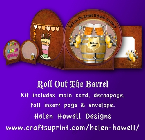 Roll Out The Barrel - Cut and Fold card