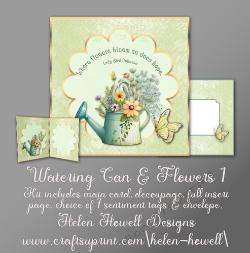 Watering Can & Flowers 1 - multi occasions card