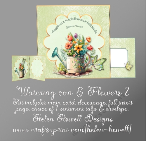 Watering Can & Flowers 2 - multi occasions card