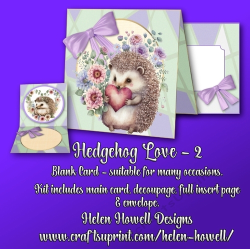 Hedgehog Love -2 - Tent Card