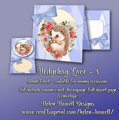 Hedgehog Love -3 - Tent Card