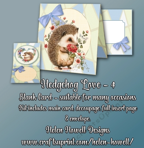 Hedgehog Love -4 - Tent Card