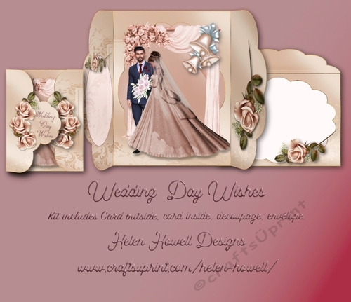 Wedding Day Wishes - Scalloped Gate-fold Card