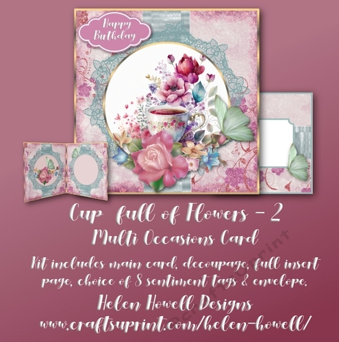 Cup Full of Flowers 2 - Multi Occasions Card